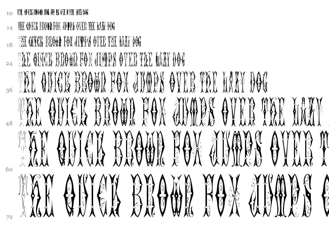 Sajou Fancy Gothic font waterfall